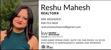 Reshu Mahesh a Realtor in San Diego region is one of our main sponsors from Scripps Realty