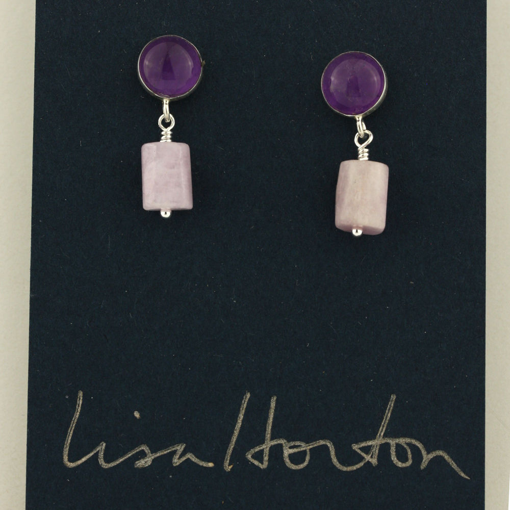 Amethyst with Kunzite Drop