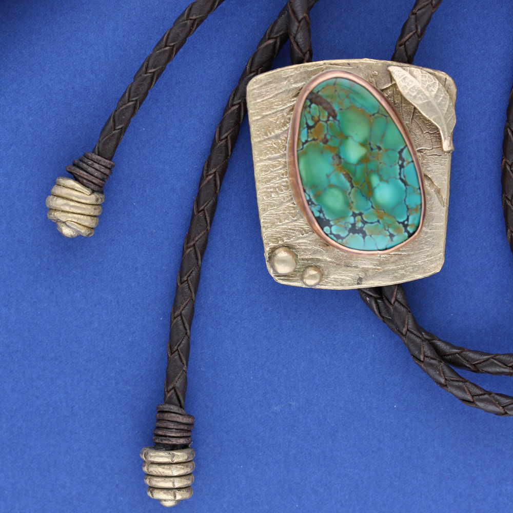 Bronze Bolo Tie with Hubei Turquoise