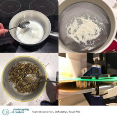 The making of casein? Well that's easy! Boil some milk, add vinegar. Stir till you have chunks and then sieve. Just a little rinse in water. Add baking powder and tada!
#casein #DIY #glue #knotplex