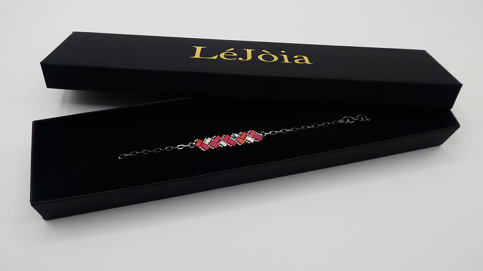 Miniature : Bracelet Iris - Rubis/Argenté