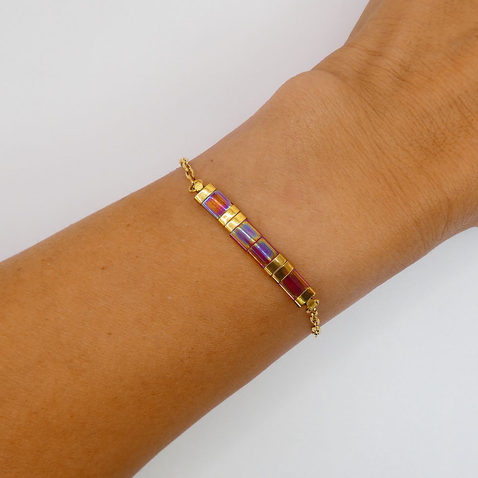 Miniature : Bracelet Vénus - Topaze / Doré