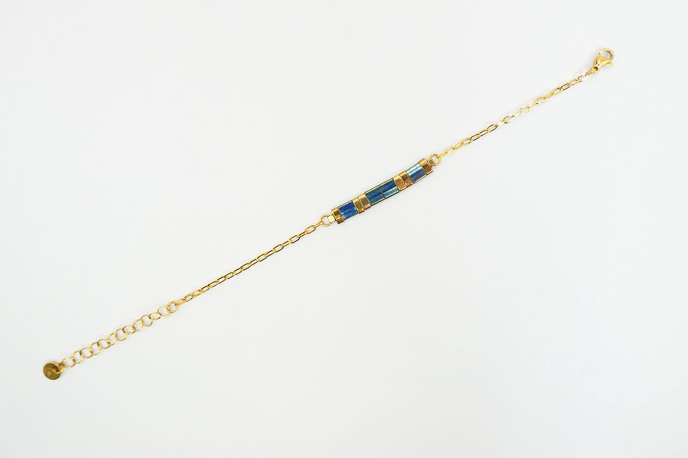 Miniature : Bracelet Vénus - Malachite Irisé / Doré
