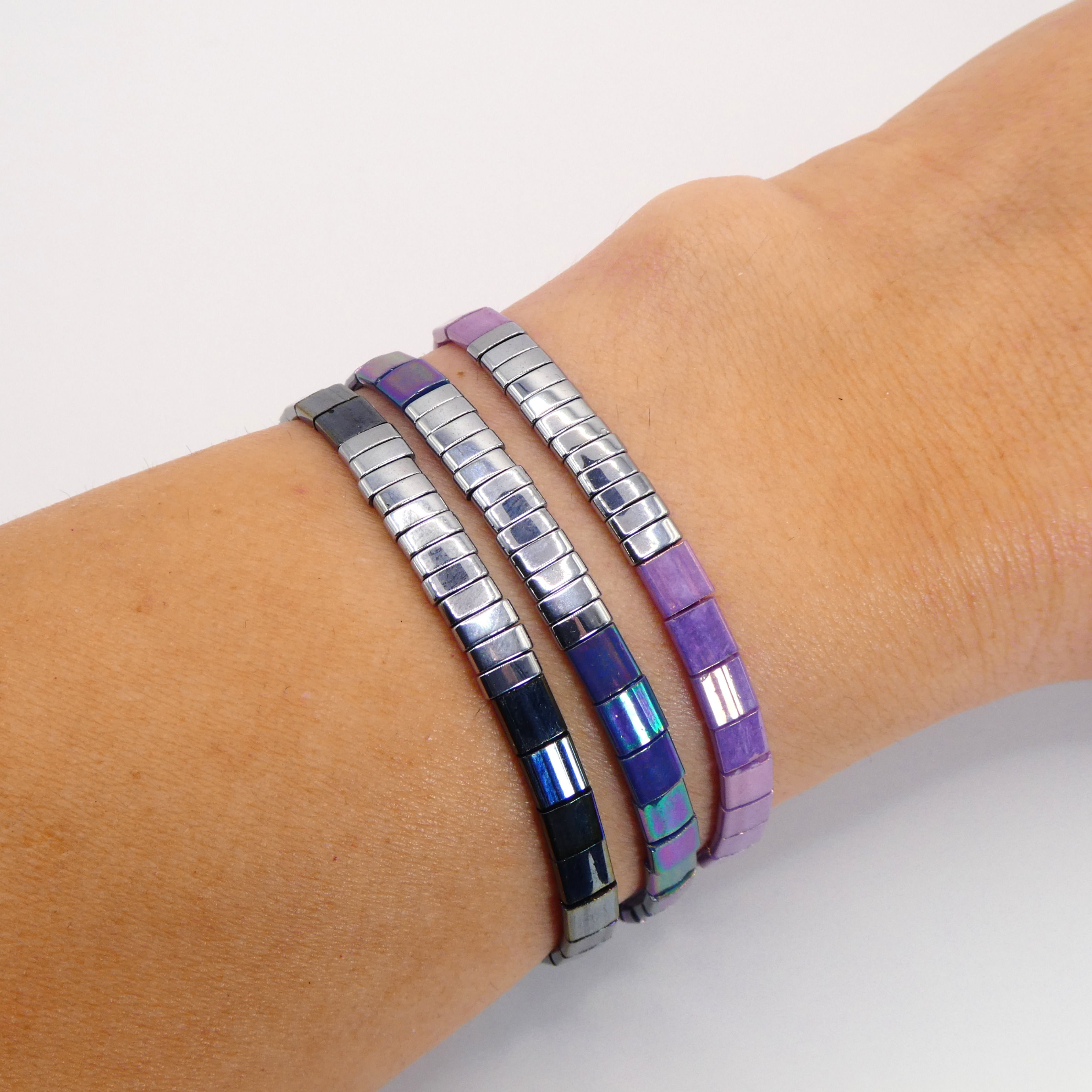 Parure Héra Violet-Gris Brillant
