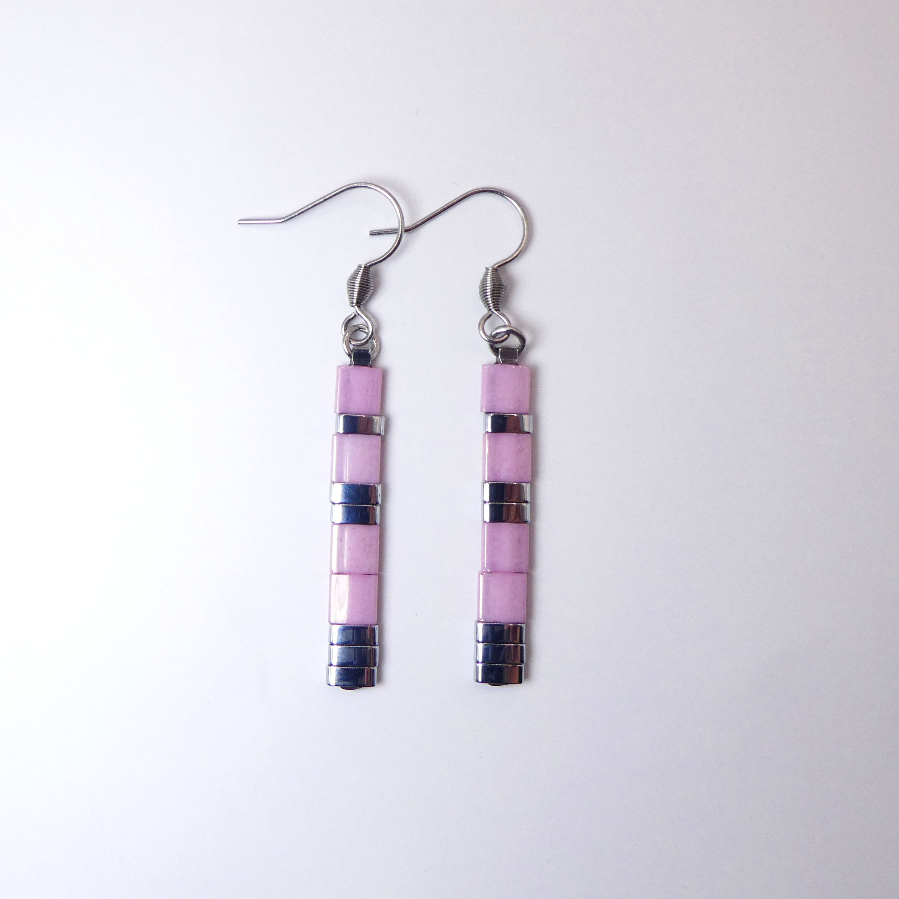 Boucles d'oreilles Eos - Orchidée / Argenté