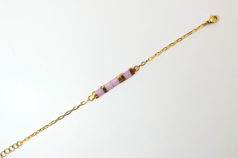 Miniature : Bracelet Vénus - Orchidée / Doré