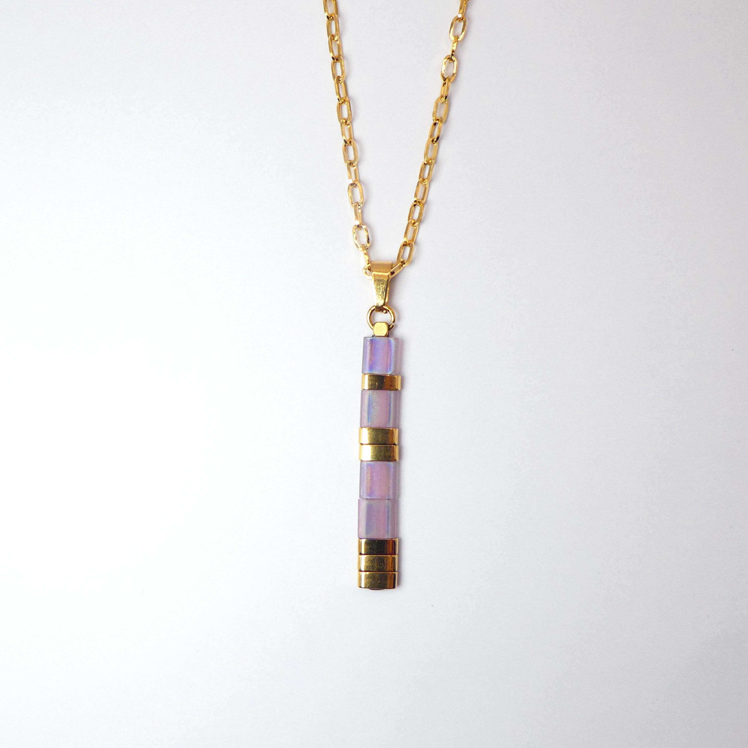 Collier Artémis - Améthyste / Doré