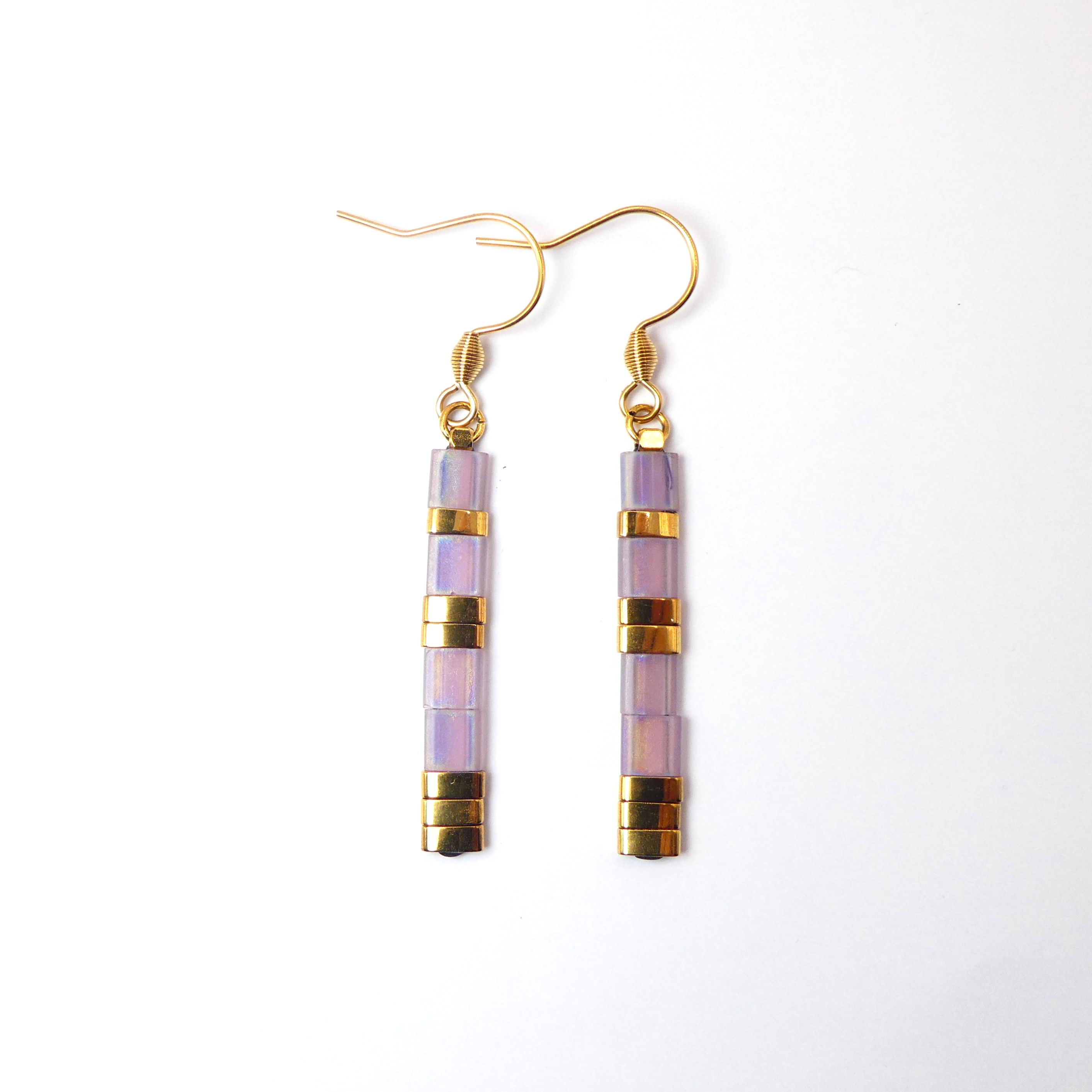 Boucles d'oreilles Eos - Améthyste / Doré