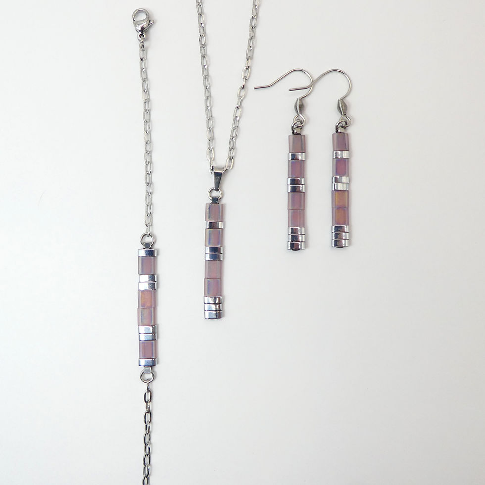 Miniature : Collier Artémis - Améthyste / Argenté