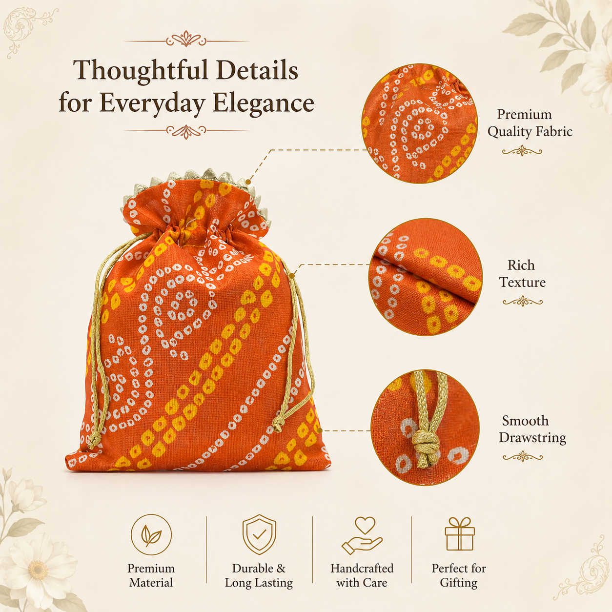 Ethnic Potli Bag Traditional Drawstring Pouch
