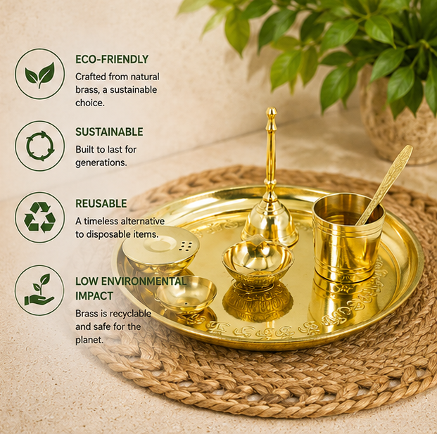 Ritual Thali | 22k Gold Coated Pure Brass