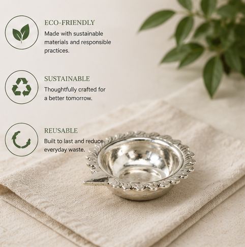 Oil Lamp/Diya | Pure German Silver