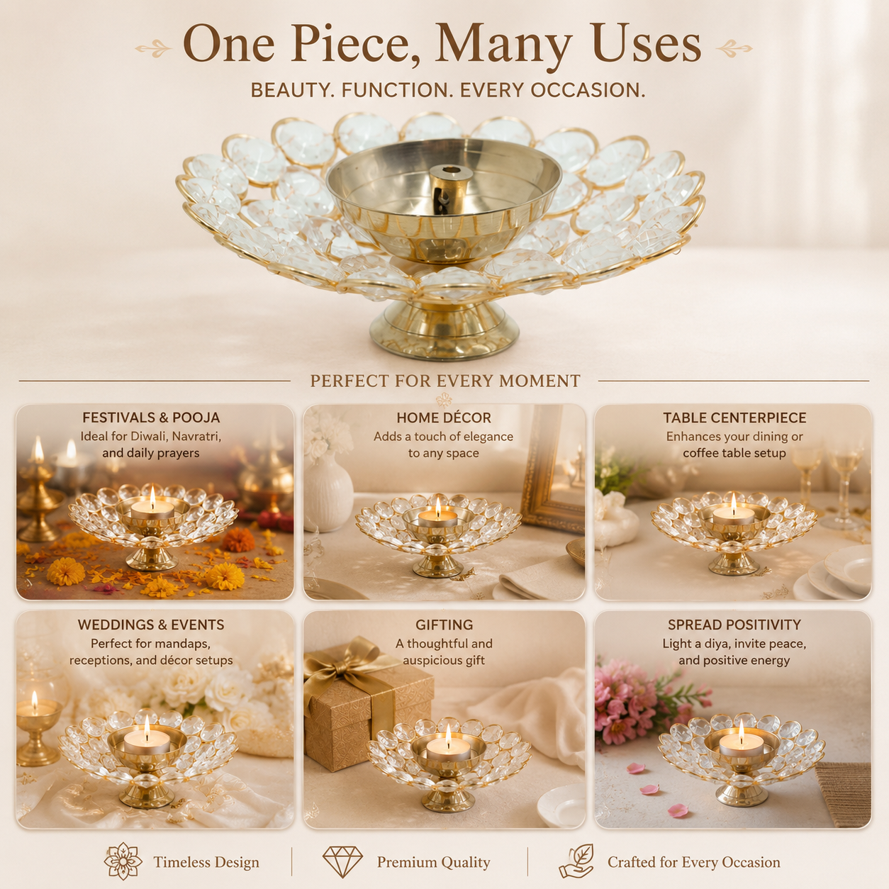 Lumina Crystal Lotus Diya
