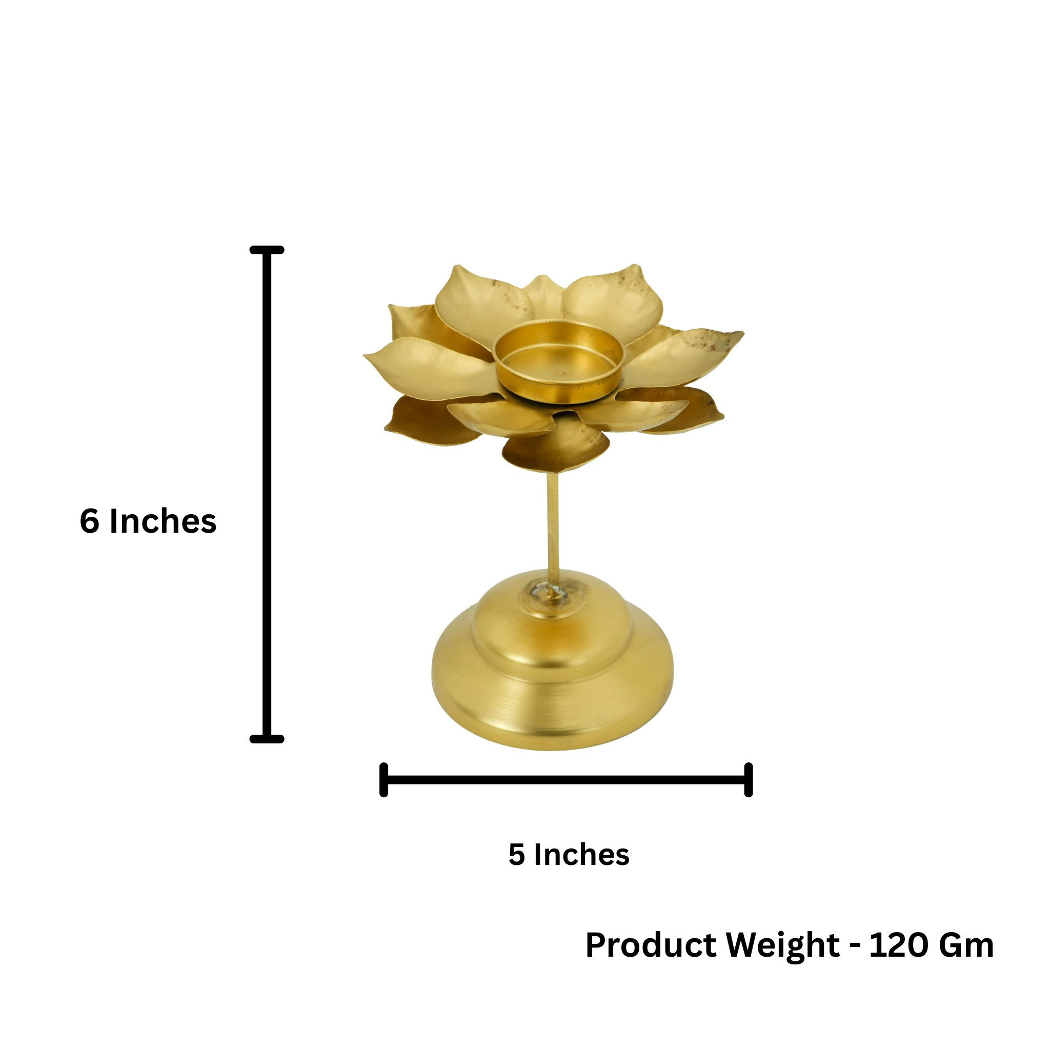 Lotus Tea Light Holder 22k Gold Plated