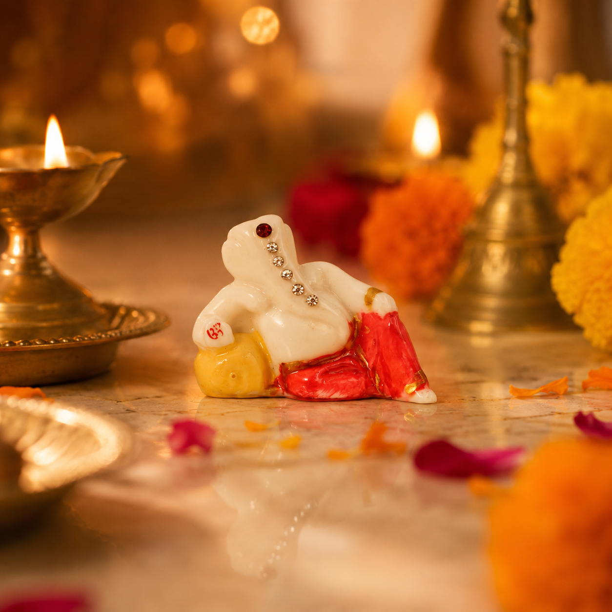 Divine Resting Ganesha Idol