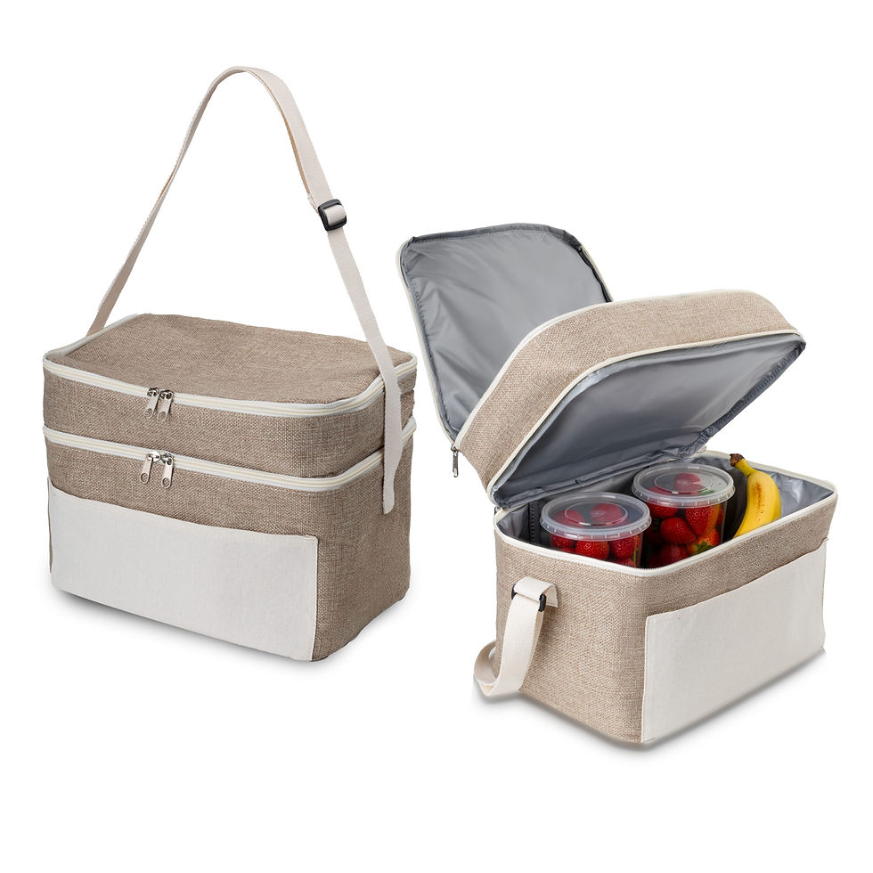 Bolsa térmica algodão e juta 14L dupla