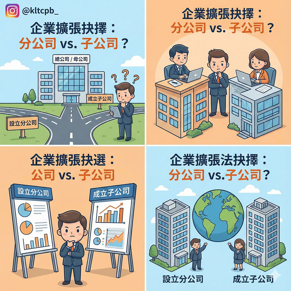設立「分公司」還是「子公司」?法律責任與稅務差異全解析