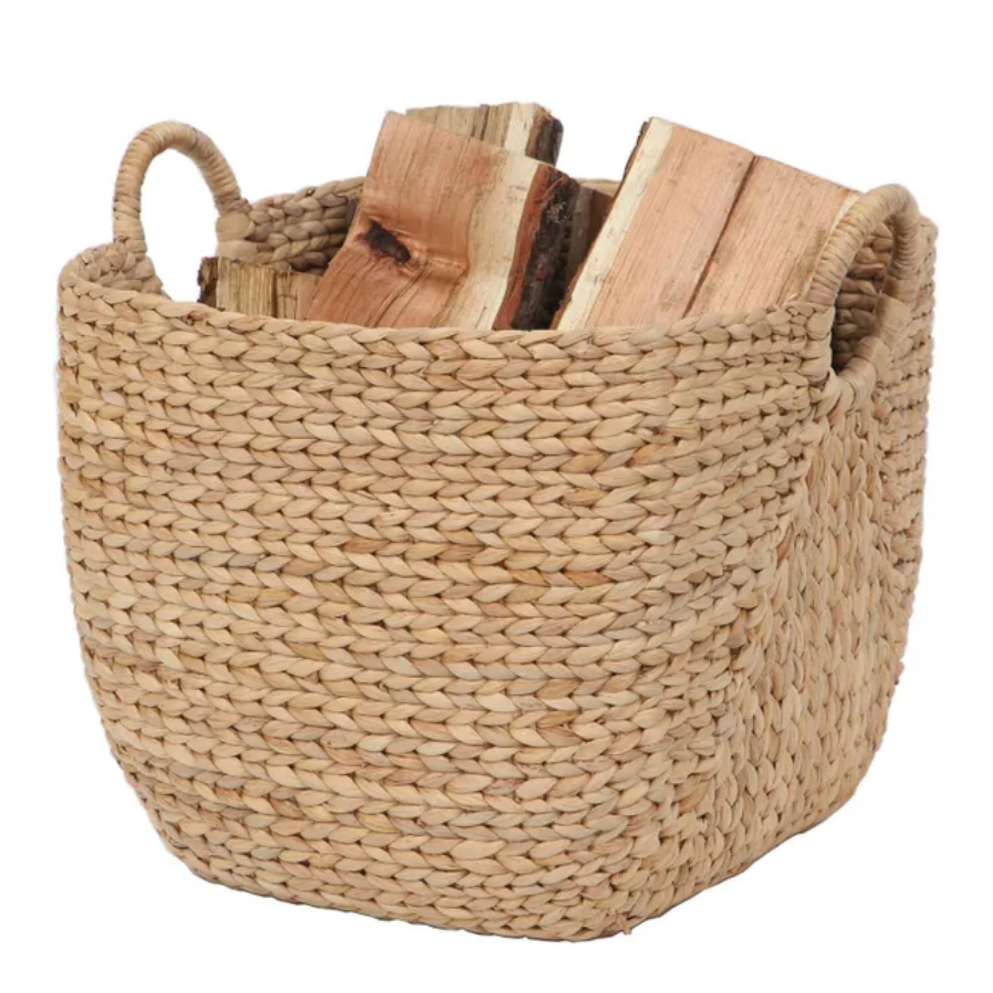 LEMARQUIER Goa Kaminholzkorb Natur – Geflochtene Weide, 45 × 35 cm