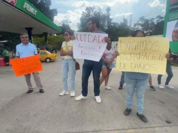 Protestan en gasolinera de Brenamiel en la capital