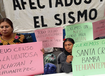 Juchitecas se instalan en plantón frente a Palacio de Gobierno; exigen nuevo censo