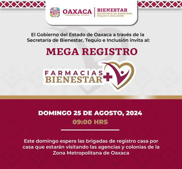 Realizará Sebienti Mega Registro de Farmacias Bienestar
