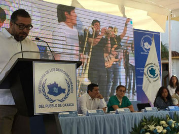 Titular de la DDHPO, Arturo Peimbert, rindió hoy su cuarto informe de labores