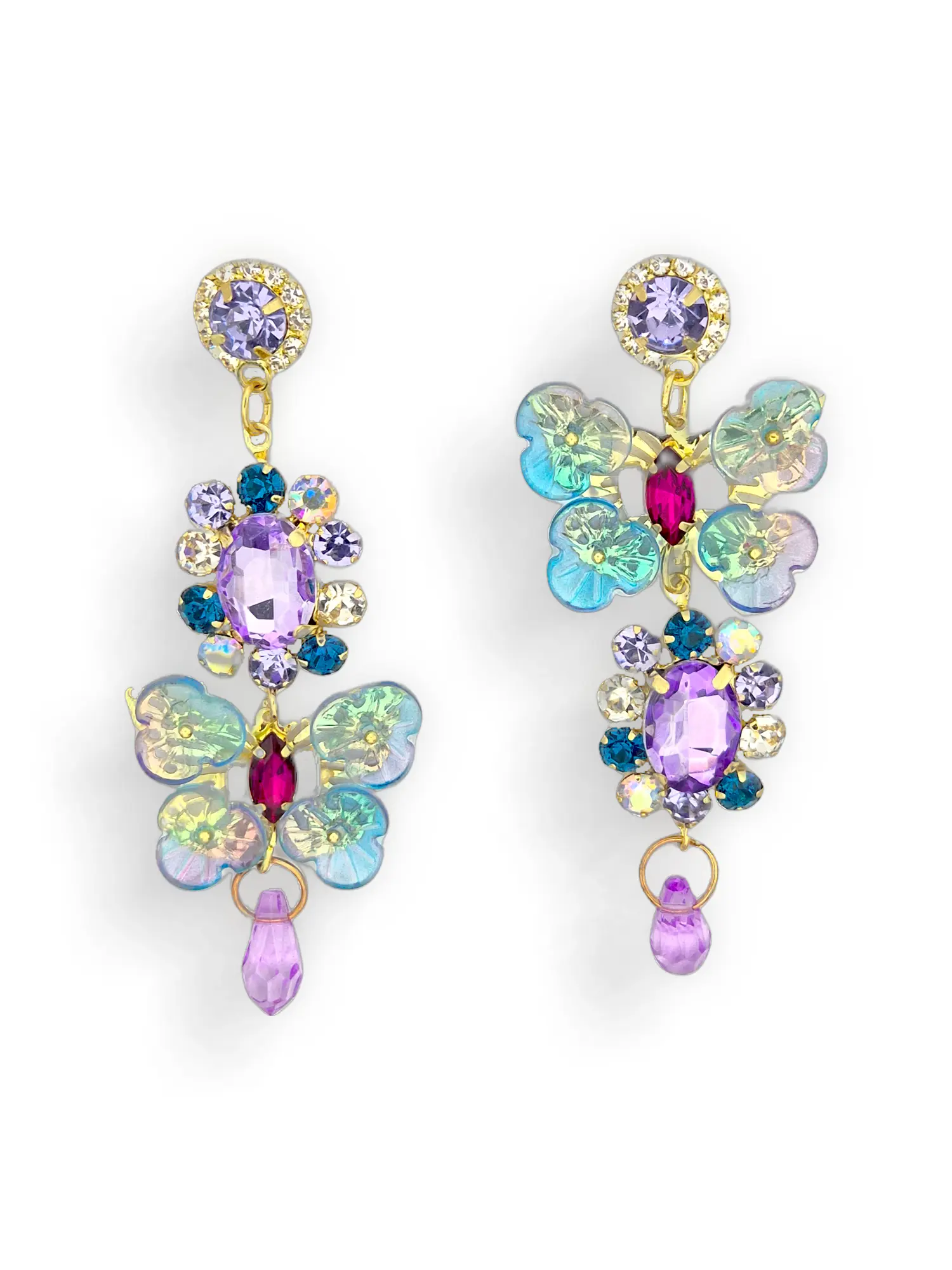 Multicolour Butterfly Cyclamen Earrings
