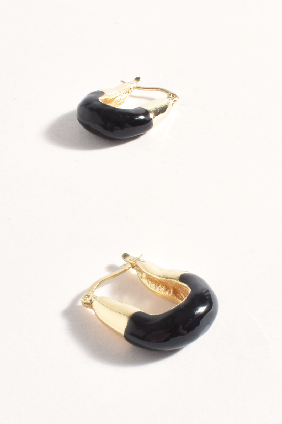 Black Enamel Dipped Metal Hoops