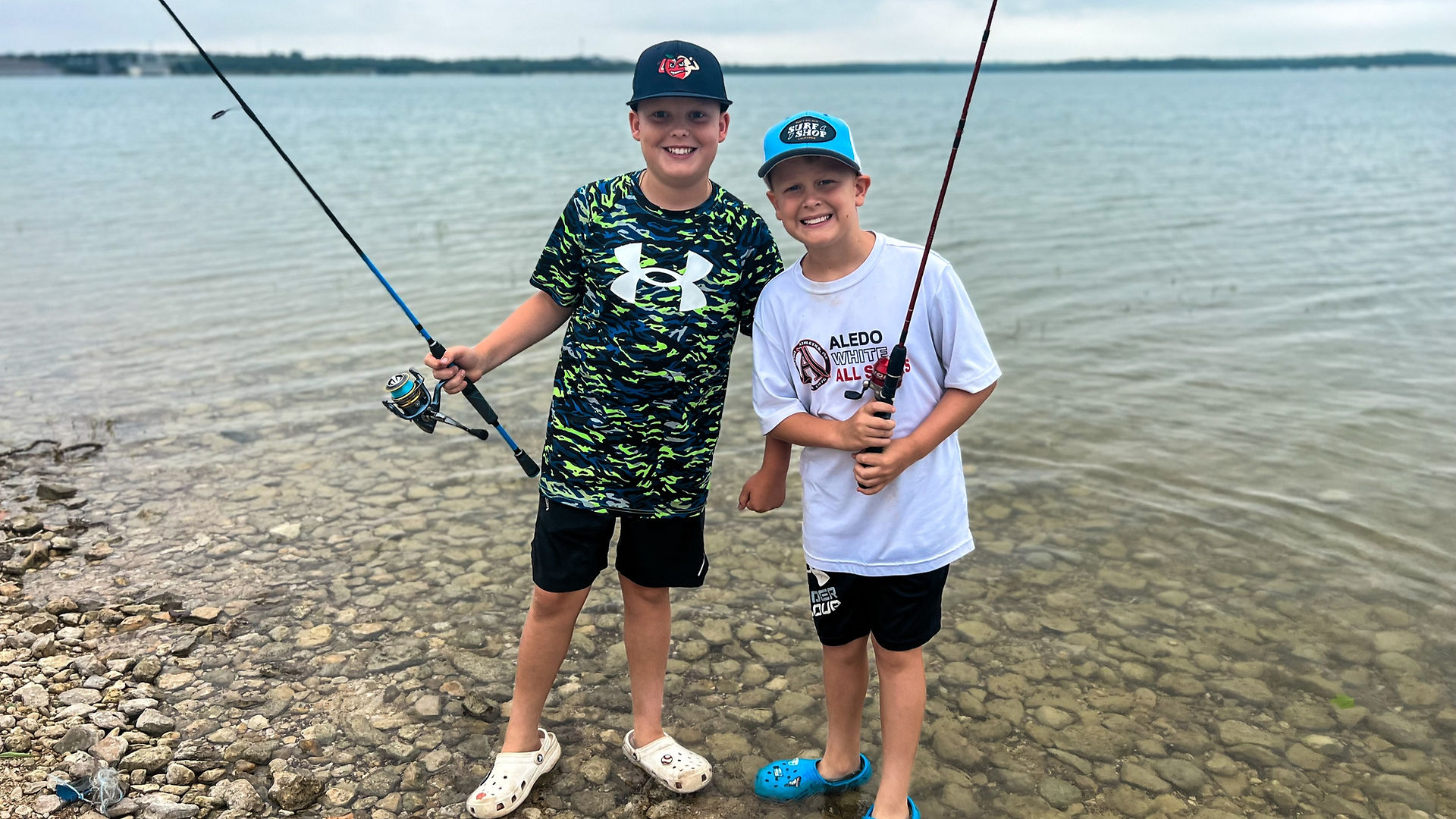 Benbrook Stables Spring Break and Summer Fish Camp Voted Best Camp in Fort Worth Texas Learning how to cast and fish at Benrbook lake