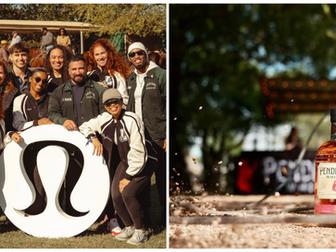 Corporate teams, including Lululemon ambassadors and Pendleton Whisky staff, participating in a western-style team-building experience at Benbrook Stables in Fort Worth, Texas — bonding through outdoor activities, teamwork challenges, and authentic Texas hospitality.