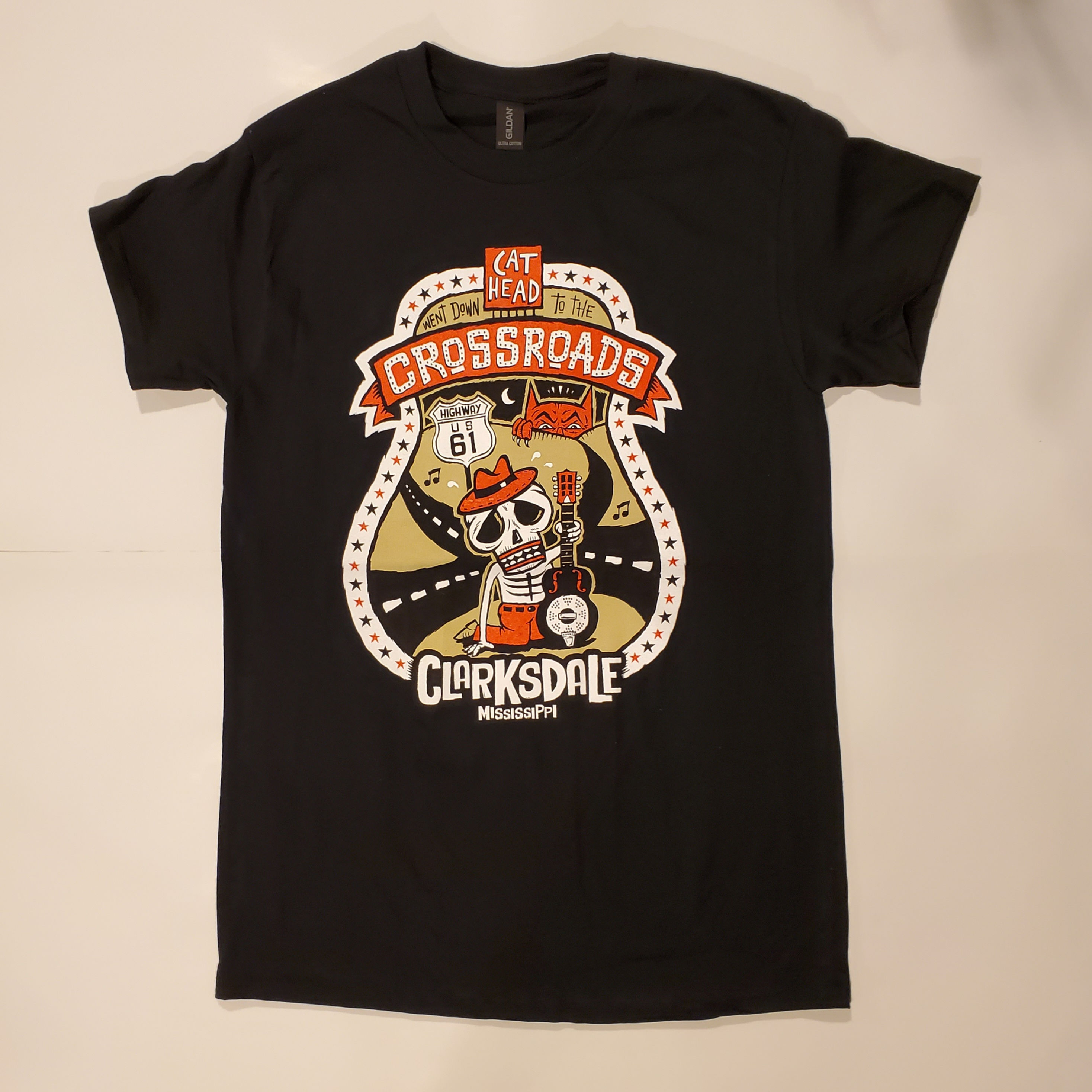 S/S "Cat Head Crossroads" T-shirt in black