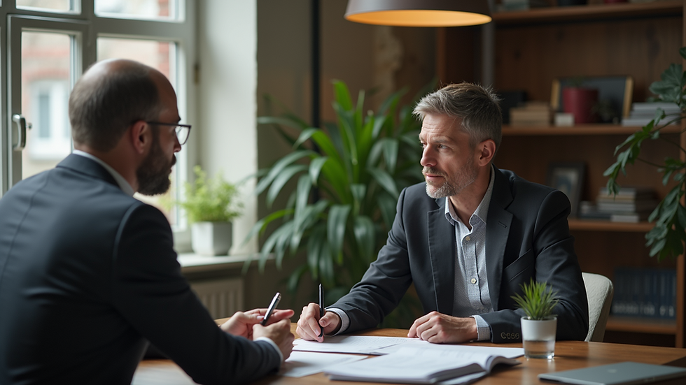 Eye-level view of a calm and thoughtful consultation with a medium