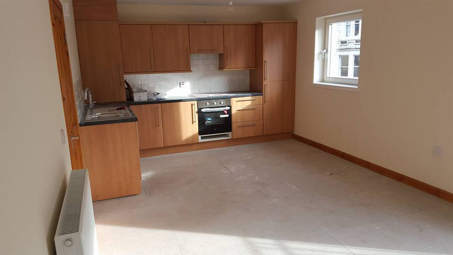 Internal fit-out, new kitchen, modern open space, open plan living, high end finish, gas central heating, painting & decorating, joinery, neutral finish