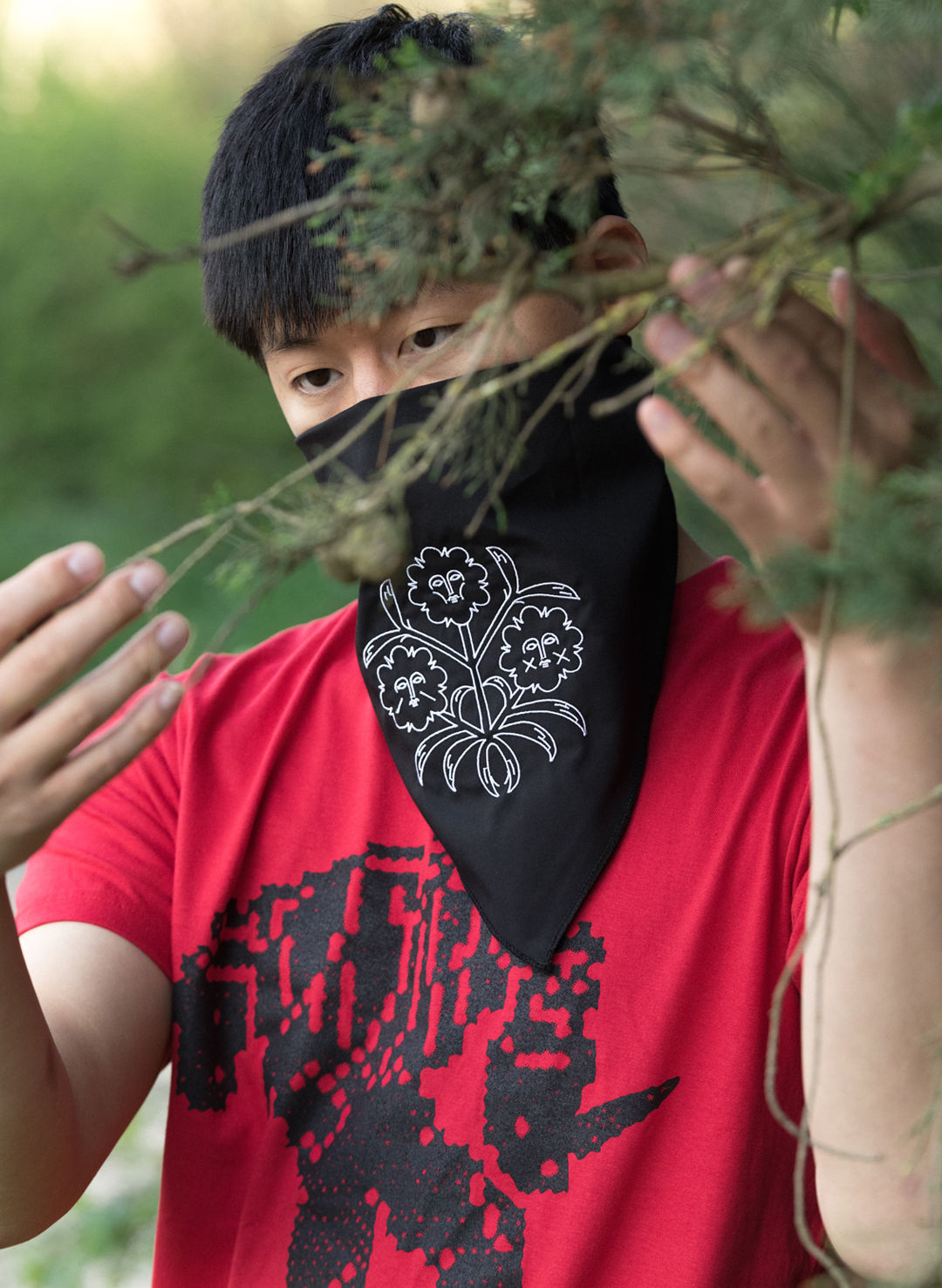 Printed bandana "Ancient Flowers"