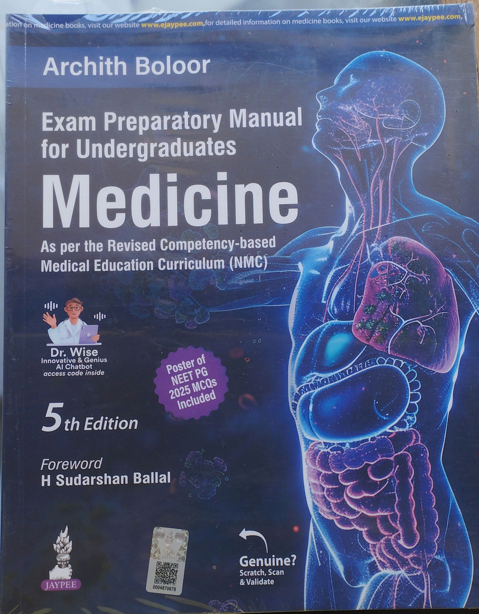 Exam preparatory manual for undergraduates Medicine Archita Boloor 5 th edition 