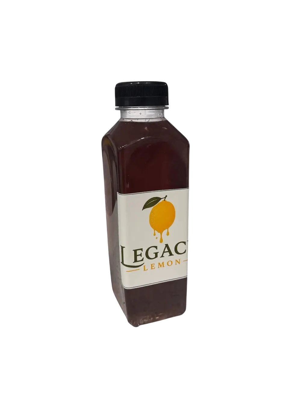 Packshot photography of a bottle of 'LEGAC LEMON' juice. The label features a stylized lemon graphic.