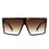 Thumbnail: Vitalize - Oversize Retro Square Flat Top Tinted Fashion Women Sunglasses