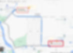 A Google map showing the Fort Collins brewery trail and how to get from New Belgium to Odell's