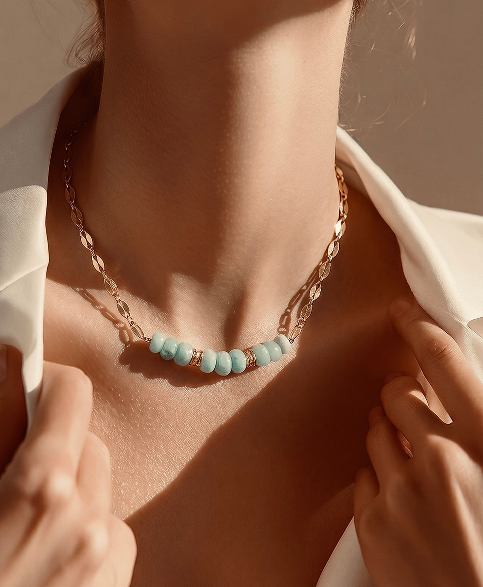 Ras ds cou Larimar porté