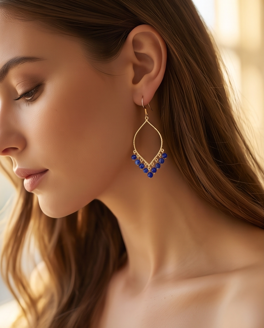 Boucles d’oreilles Pompadour portées