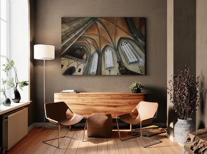 Living area with chrome and leather chairs-Angled