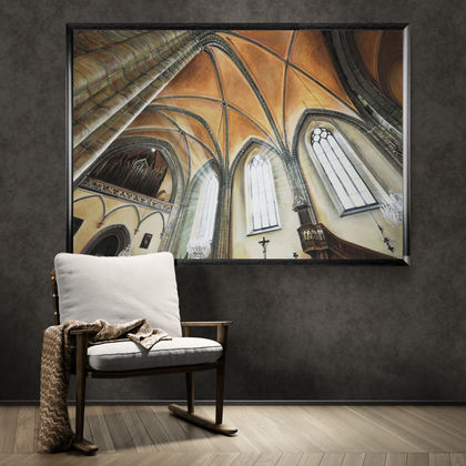 Comfy rocking chair next to a spotlit wall (1)