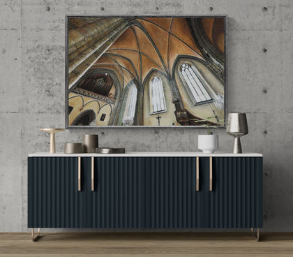 Minimalist interior with a modern cabinet