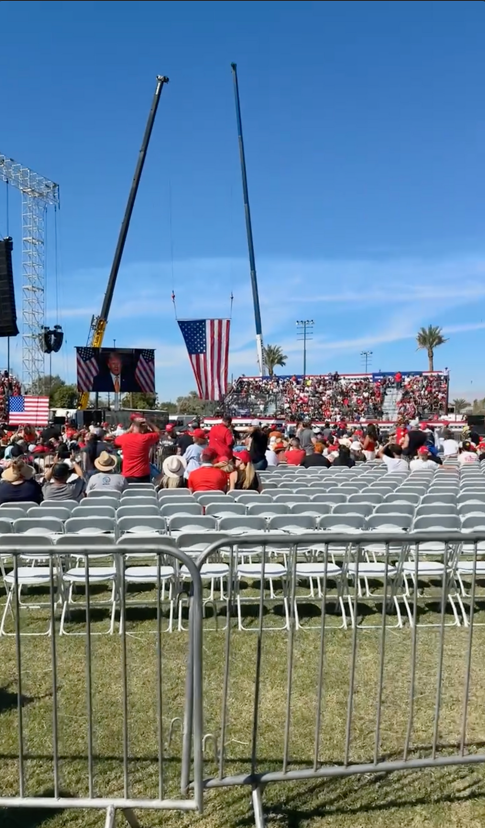 empty chairs at trump coachella rally