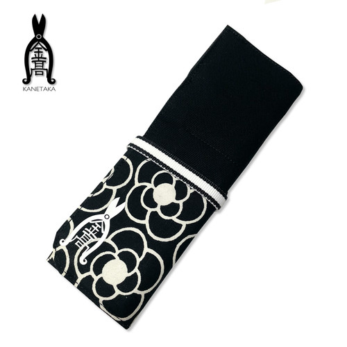 花鋏ケース ポケット付き 花柄(ブラック) KAP-003 | 金高刃物老舗