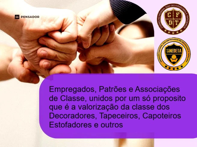 Patrões, Empregados e Associações de Classe, unidos por um só proposito que é "A valorização da categoria", venha conosco neste desafio.