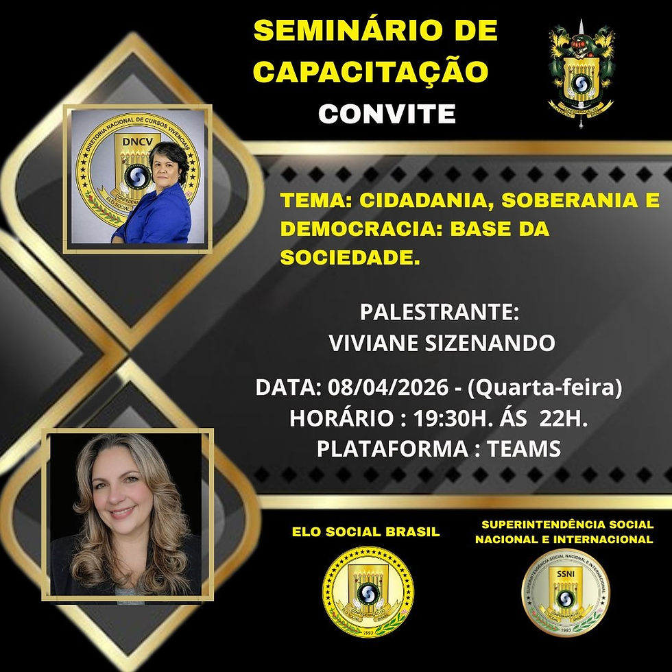 Seminário de Capacitação do Elo Social - Cidadania, Soberania e Democracia - Palestrante Viviane Sizenando