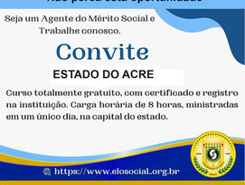 Chegou a oportunidade que faltava em sua Vida...Seja um Agente do Mérito do Elo Social e trabalhe conosco.