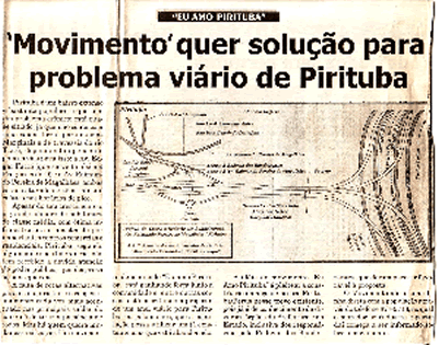 MOVIMENTO QUER SOLUÇÃO PARA PROBLEMA VIÁRIO DE PIRITUBA

