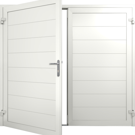 Non-insulated side hinged garage door.